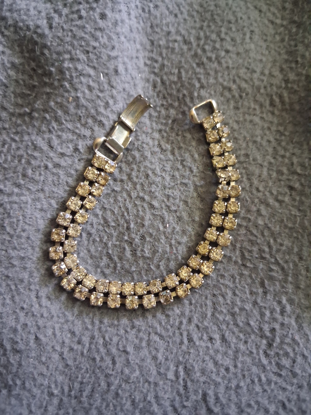 Coro Double-Row Tennis Bracelet - Silver Tone